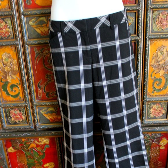NEW* Express Editor Pants Black & White Plaid - Picture 3 of 5